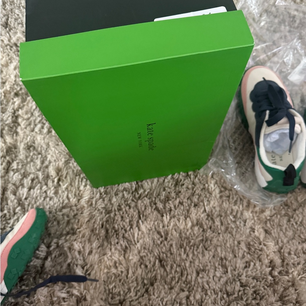 Kate Spade Women's Sneakers in White, Green, and Pink - Picture 6 of 6